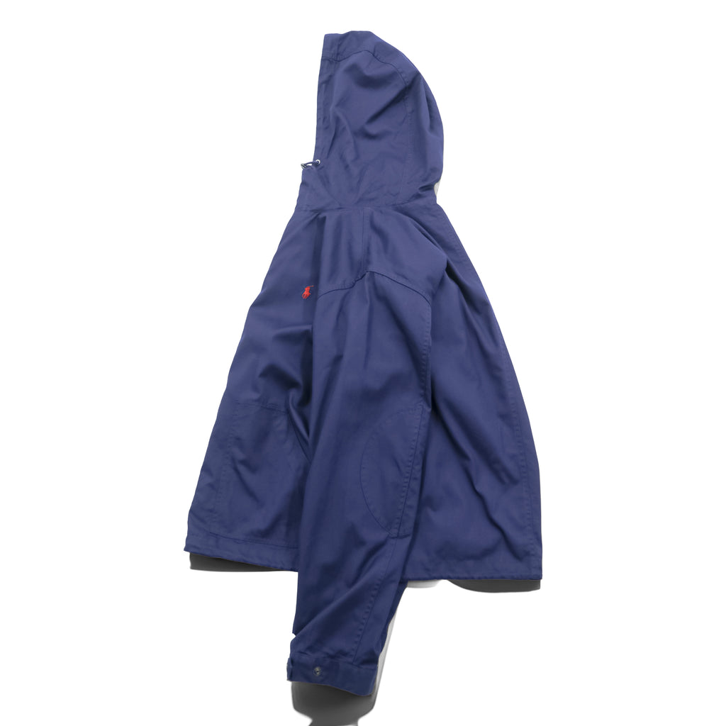 Polo Ralph Lauren 90s Mountain Parka M Drawstring Double Zip Small Pony Embroidery Elbow Patches