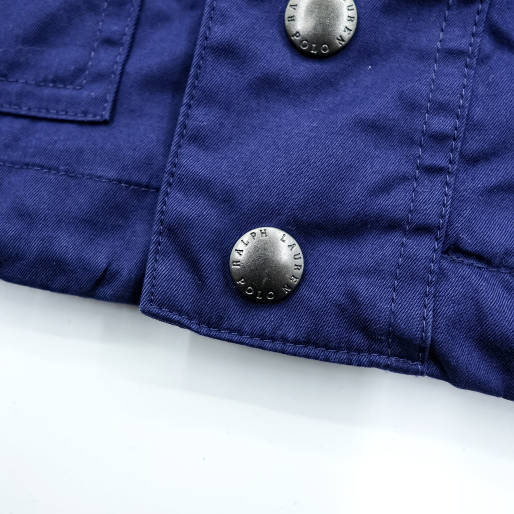 Polo Ralph Lauren 90s Mountain Parka M Drawstring Double Zip Small Pony Embroidery Elbow Patches