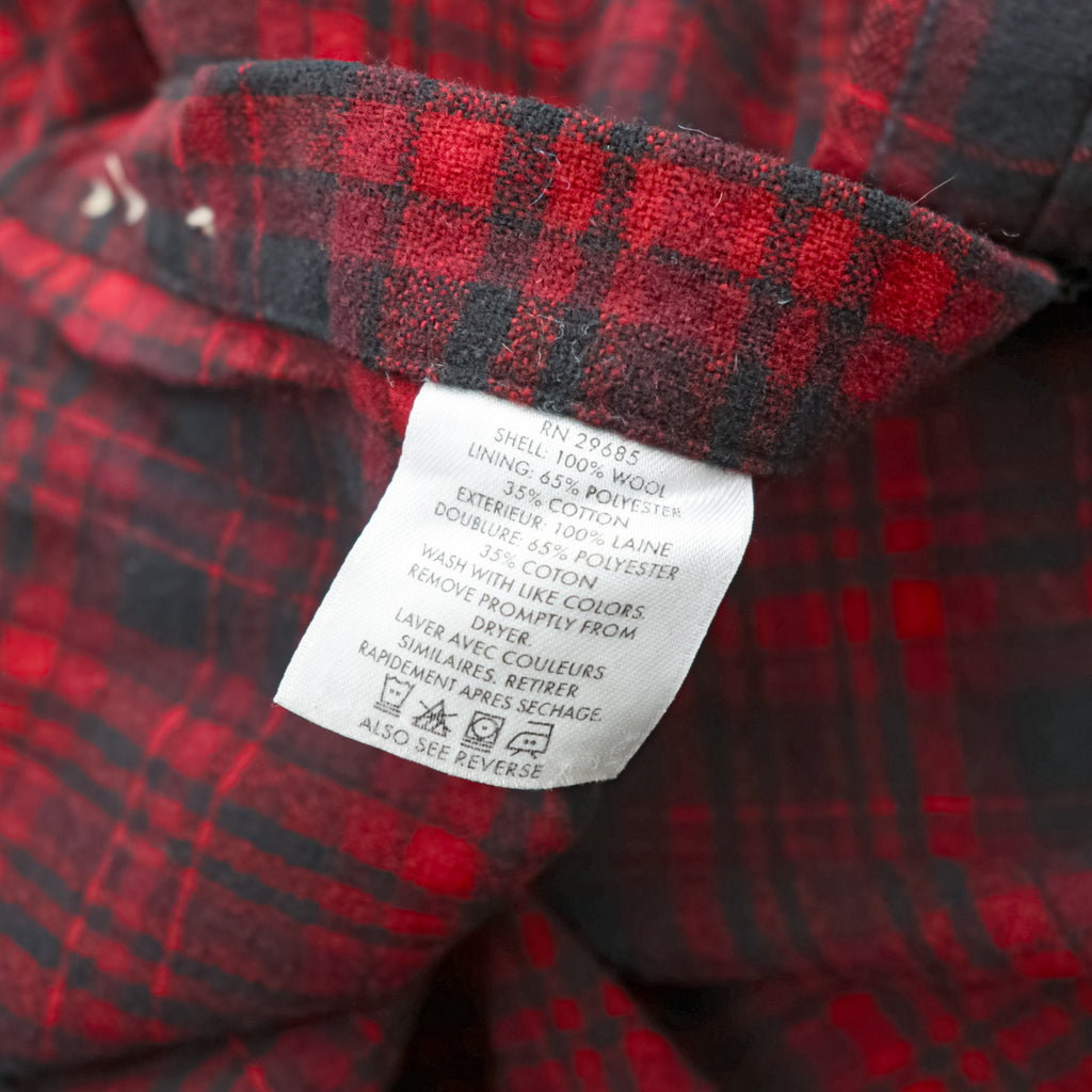 Pendleton Wool Shirt XL Red Black Ombre Shadow Check Buffalo Plaid Button Down