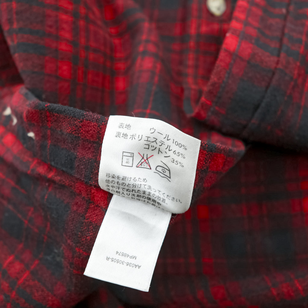 Pendleton Wool Shirt XL Red Black Ombre Shadow Check Buffalo Plaid Button Down