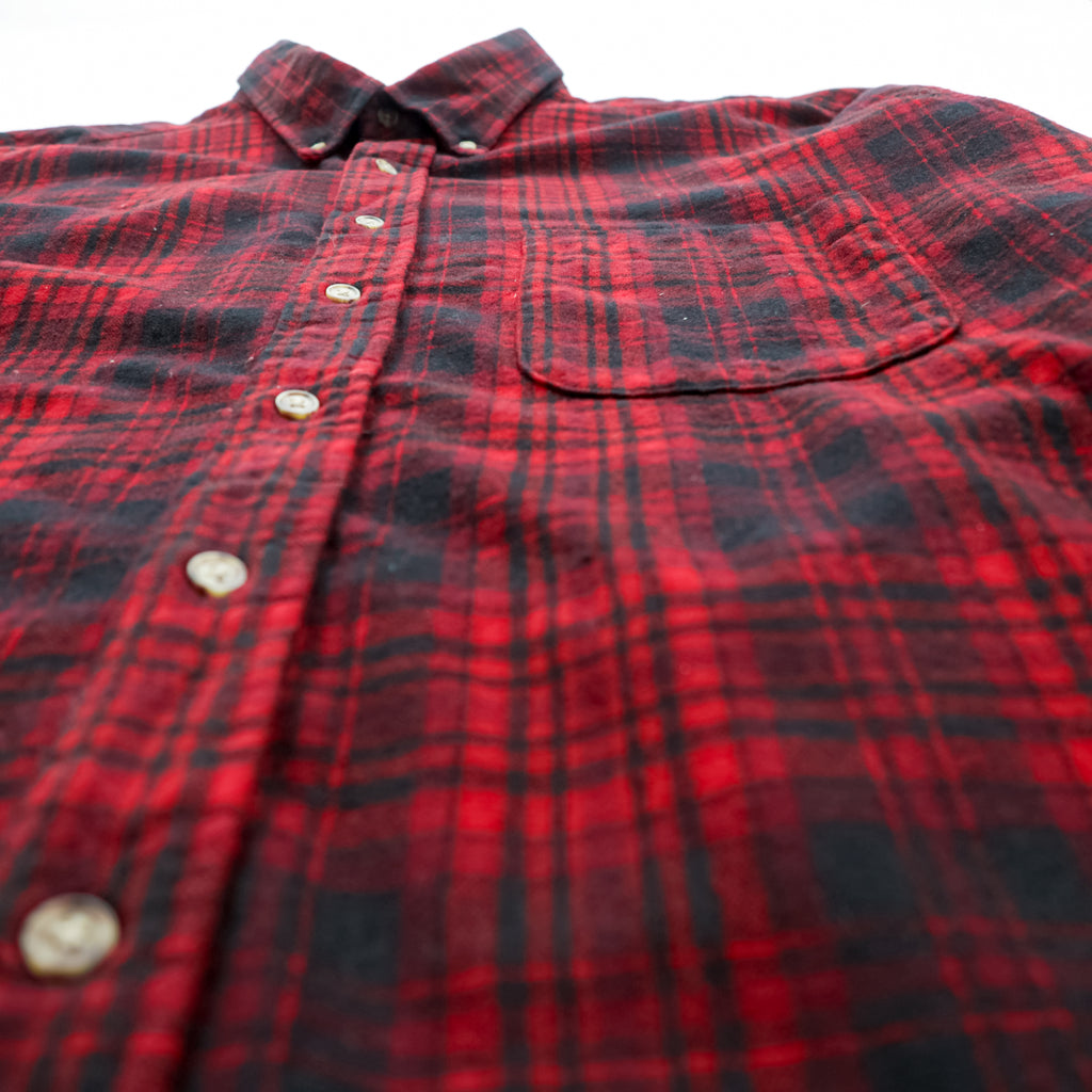 Pendleton Wool Shirt XL Red Black Ombre Shadow Check Buffalo Plaid Button Down