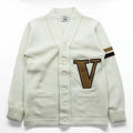 VAN -JAC- 70s Made in Japan Lettered Knit Cardigan, Size M, Ivy Patch