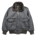 Vintage 90s TIME & TIDE Leather Flight Jacket G-1 Style Dark Brown Size 40 Bomber Fur Collar