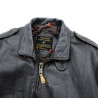 Vintage 90s TIME & TIDE Leather Flight Jacket G-1 Style Dark Brown Size 40 Bomber Fur Collar