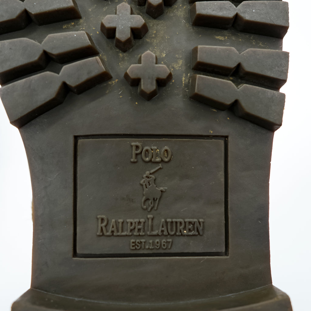 Polo Ralph Lauren Ranger Boots Moccasin Lace-up Boots 28cm Camel Leather Strap Lug Sole 812089030