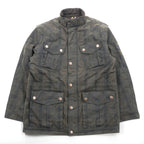 Timberland British Millerain Waxed Cotton Jacket Plaid L Hunting Field Coat Check