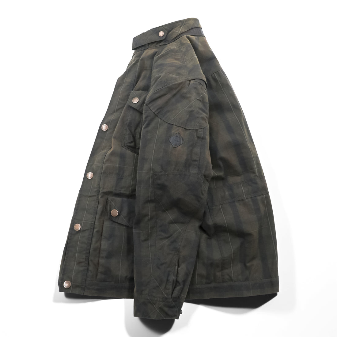 Timberland British Millerain Waxed Cotton Jacket Plaid L Hunting Field Coat Check