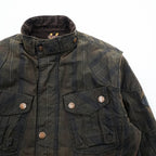 Timberland British Millerain Waxed Cotton Jacket Plaid L Hunting Field Coat Check