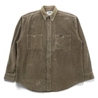 Wrangler 90年代 USA製 コーデュロイ ワークシャツ L ブラウン 胸ポケット スナップボタン