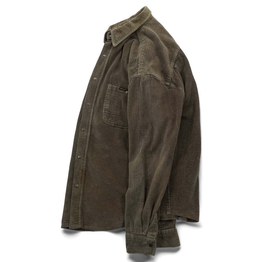 Wrangler 90年代 USA製 コーデュロイ ワークシャツ L ブラウン 胸ポケット スナップボタン