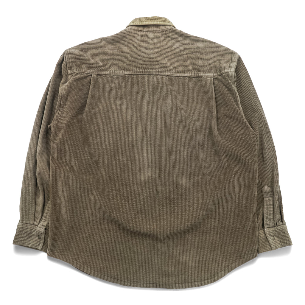 Wrangler 90年代 USA製 コーデュロイ ワークシャツ L ブラウン 胸ポケット スナップボタン