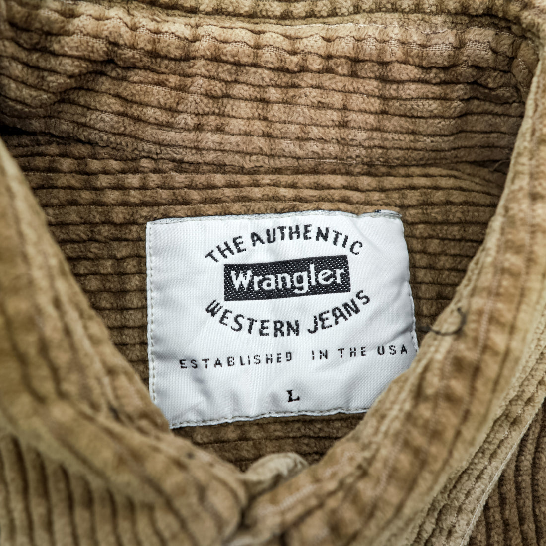 Wrangler 90年代 USA製 コーデュロイ ワークシャツ L ブラウン 胸ポケット スナップボタン