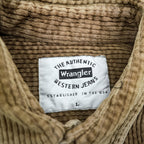 Wrangler 90年代 USA製 コーデュロイ ワークシャツ L ブラウン 胸ポケット スナップボタン
