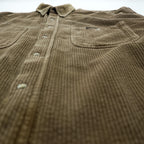 Wrangler 90年代 USA製 コーデュロイ ワークシャツ L ブラウン 胸ポケット スナップボタン