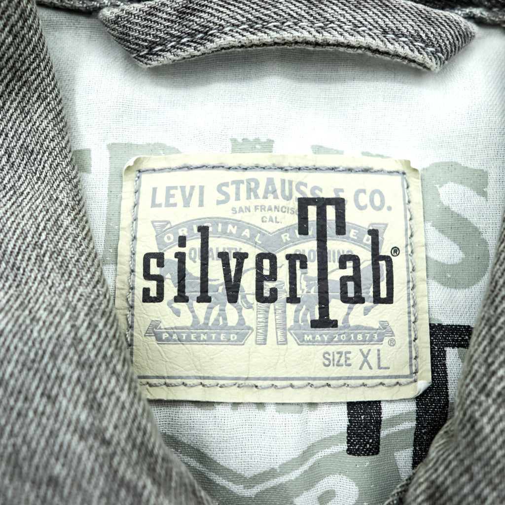 Levi's SilverTab Denim Jacket XL Gray Faded Black Trucker Jacket Loose Fit