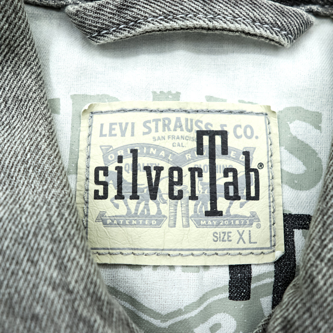 Levi's SilverTab Denim Jacket XL Gray Faded Black Trucker Jacket Loose Fit