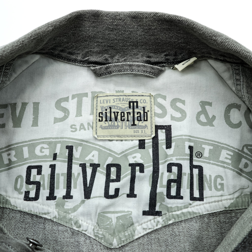 Levi's SilverTab Denim Jacket XL Gray Faded Black Trucker Jacket Loose Fit