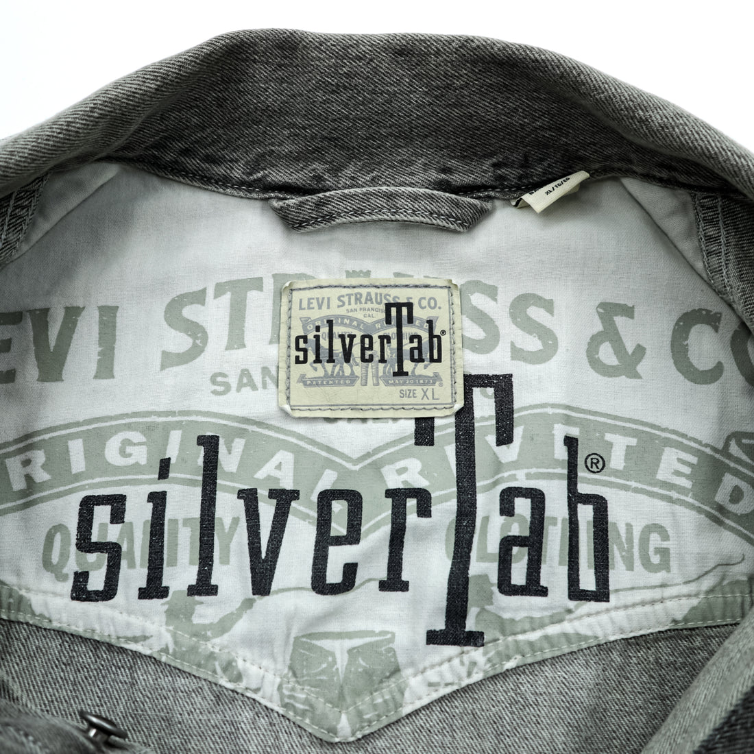 Levi's SilverTab Denim Jacket XL Gray Faded Black Trucker Jacket Loose Fit