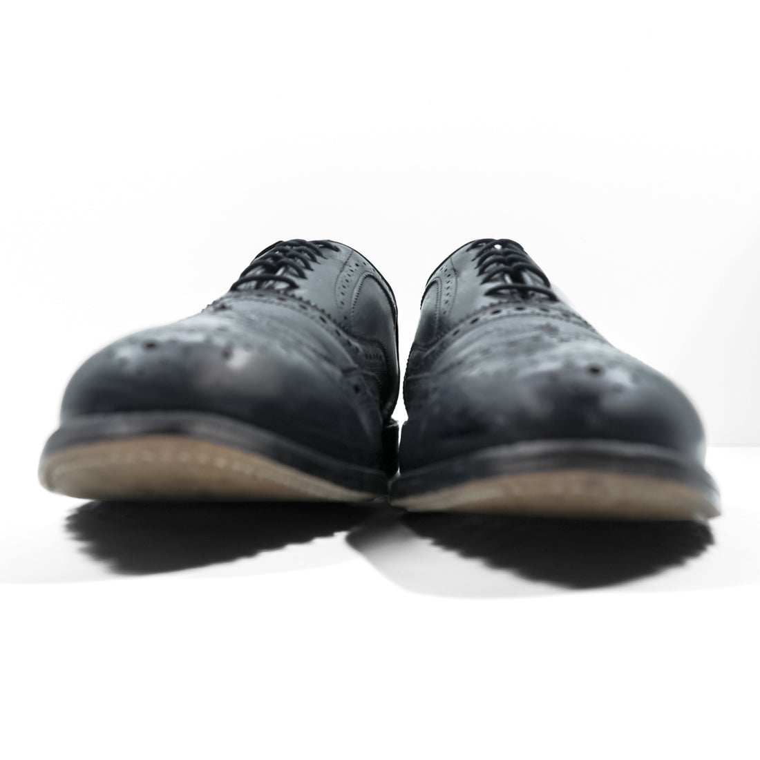 Vintage Allen Edmonds Fairhaven Wingtip Oxford Black Leather Shoes 9.5 D USA Made