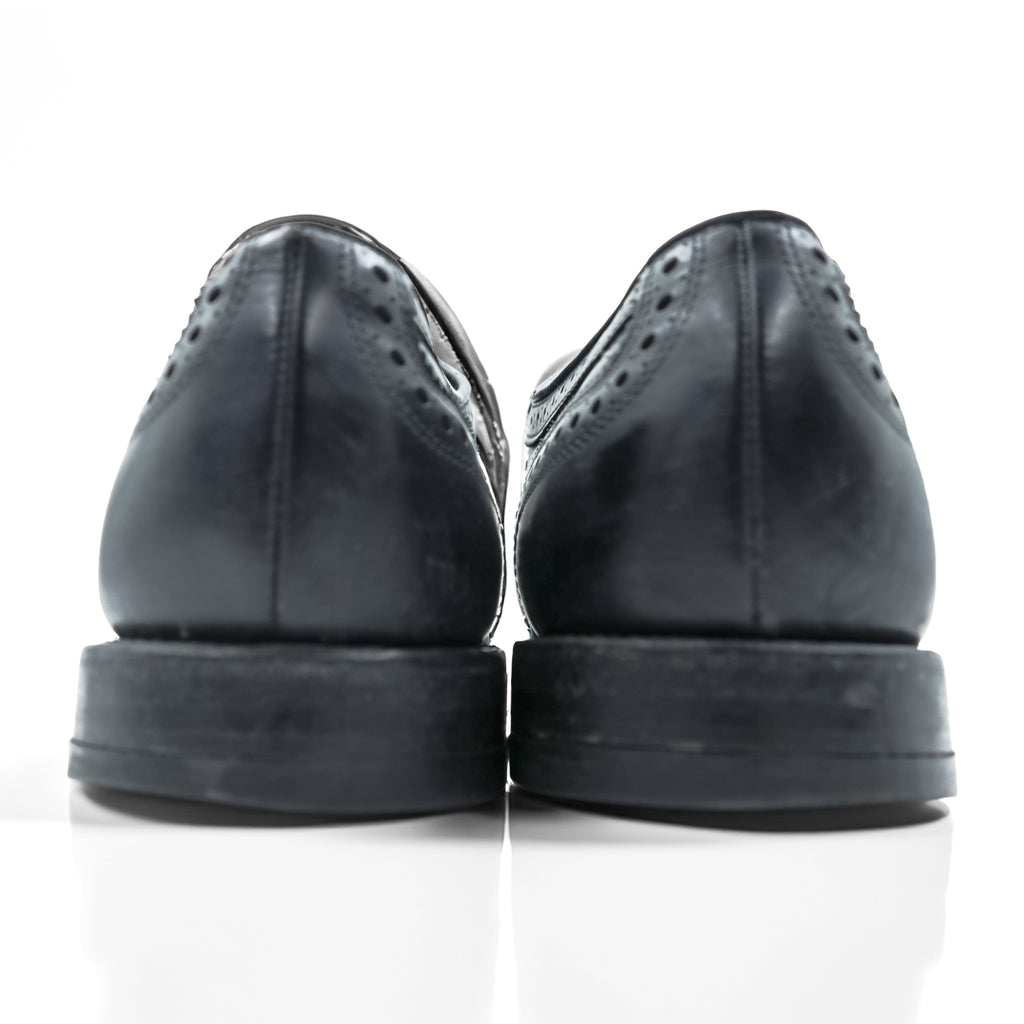Vintage Allen Edmonds Fairhaven Wingtip Oxford Black Leather Shoes 9.5 D USA Made