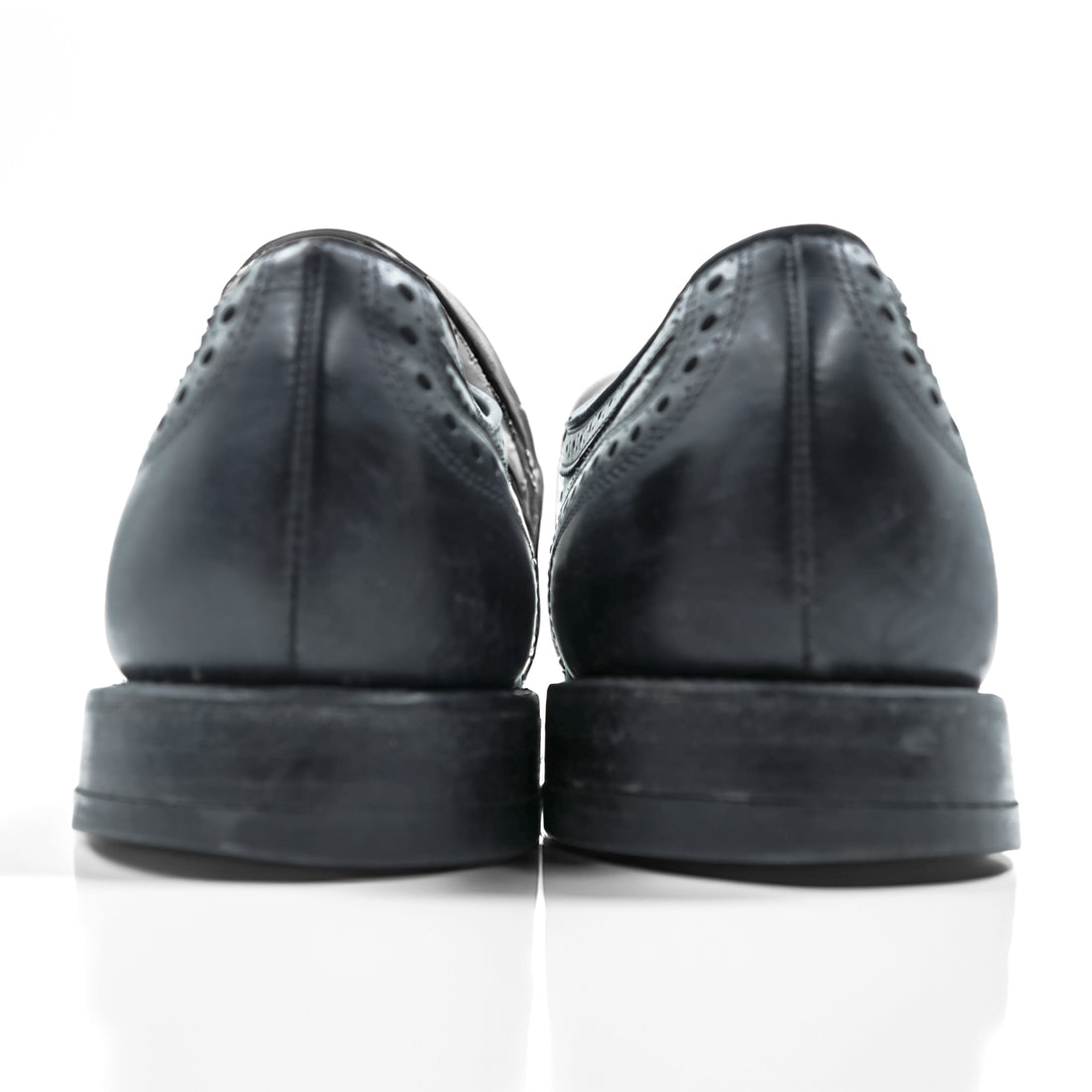 Vintage Allen Edmonds Fairhaven Wingtip Oxford Black Leather Shoes 9.5 D USA Made