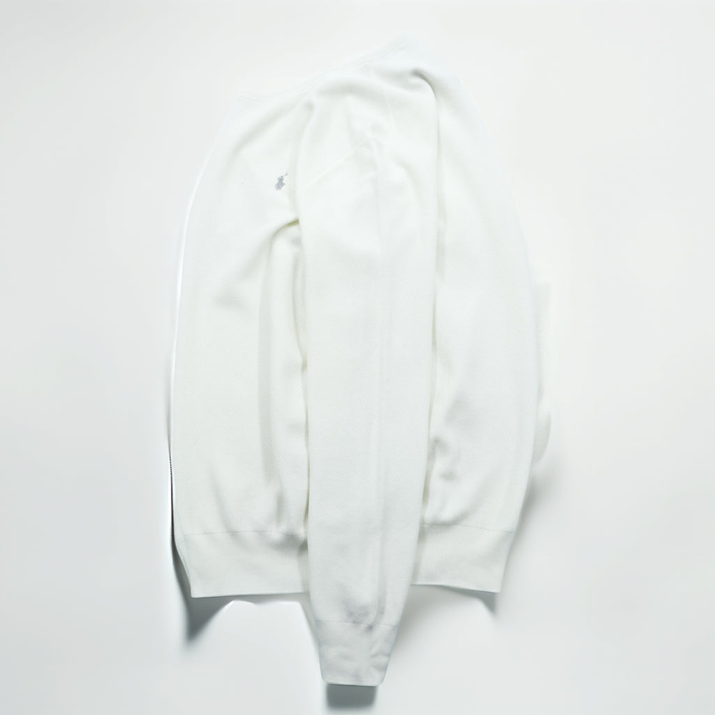 Polo Ralph Lauren Pima Cotton Mesh Knit Sweater L White Unused