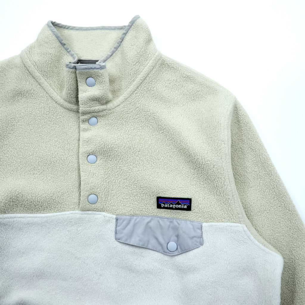 Patagonia シンチラ Synchilla スナップT フリース L オートミール バイカラー プルオーバー 胸ポケット