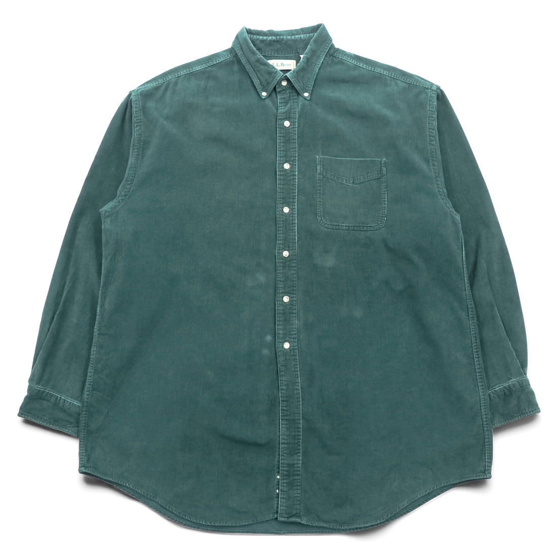 L.L.Bean 80年代 ヴィンテージ コーデュロイ ボタンダウンシャツ XL グリーン 胸ポケット