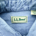 L.L.Bean 80年代 カナダ製 ヴィンテージ デニムシャツ L インディゴ ライトブルー 胸ポケット
