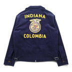 FFA Corduroy Jacket Navy Zip Work Jacket Indiana Colombia Chain Stitch