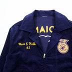 FFA Corduroy Jacket Navy Zip Work Jacket Indiana Colombia Chain Stitch