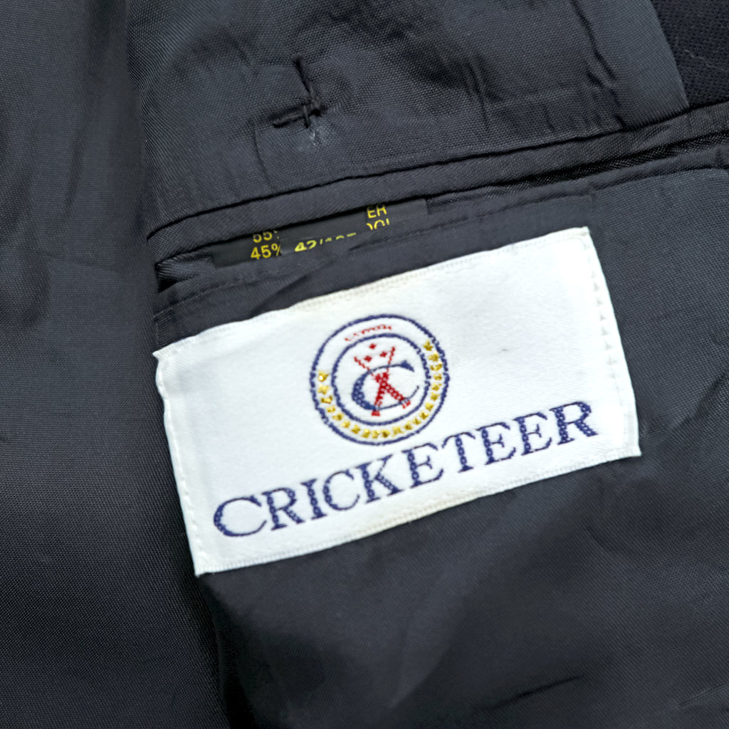 80s Vintage CRICKETEER カナダ製 ダブルジャケット ブレザー XL ネイビー ピークドラペル 金ボタン 紺ブレ テーラード 80年代
