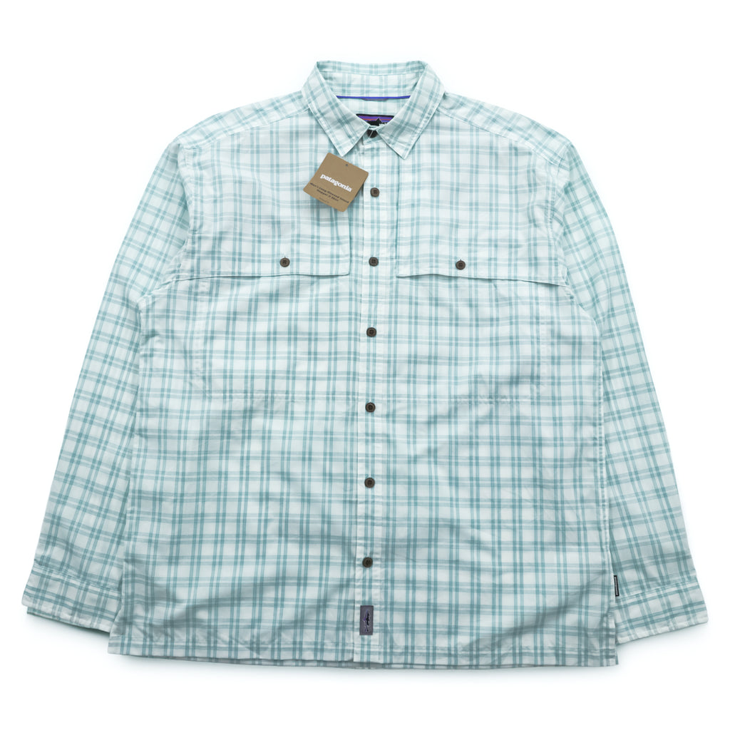 Patagonia オーガニックコットン シャツ L ホワイト チェック L/S Island Hopper 2 52181 未使用品