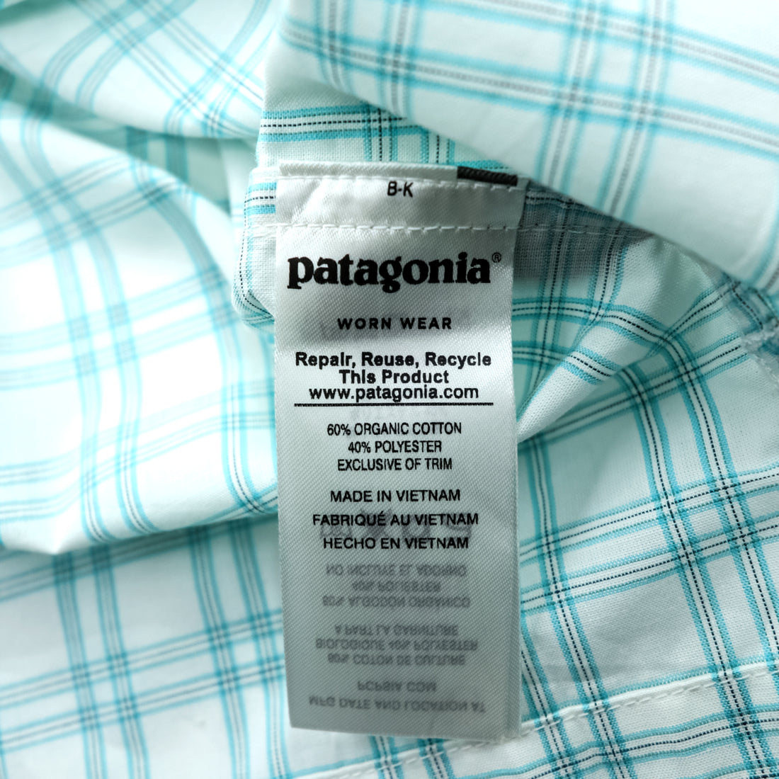 Patagonia オーガニックコットン シャツ L ホワイト チェック L/S Island Hopper 2 52181 未使用品