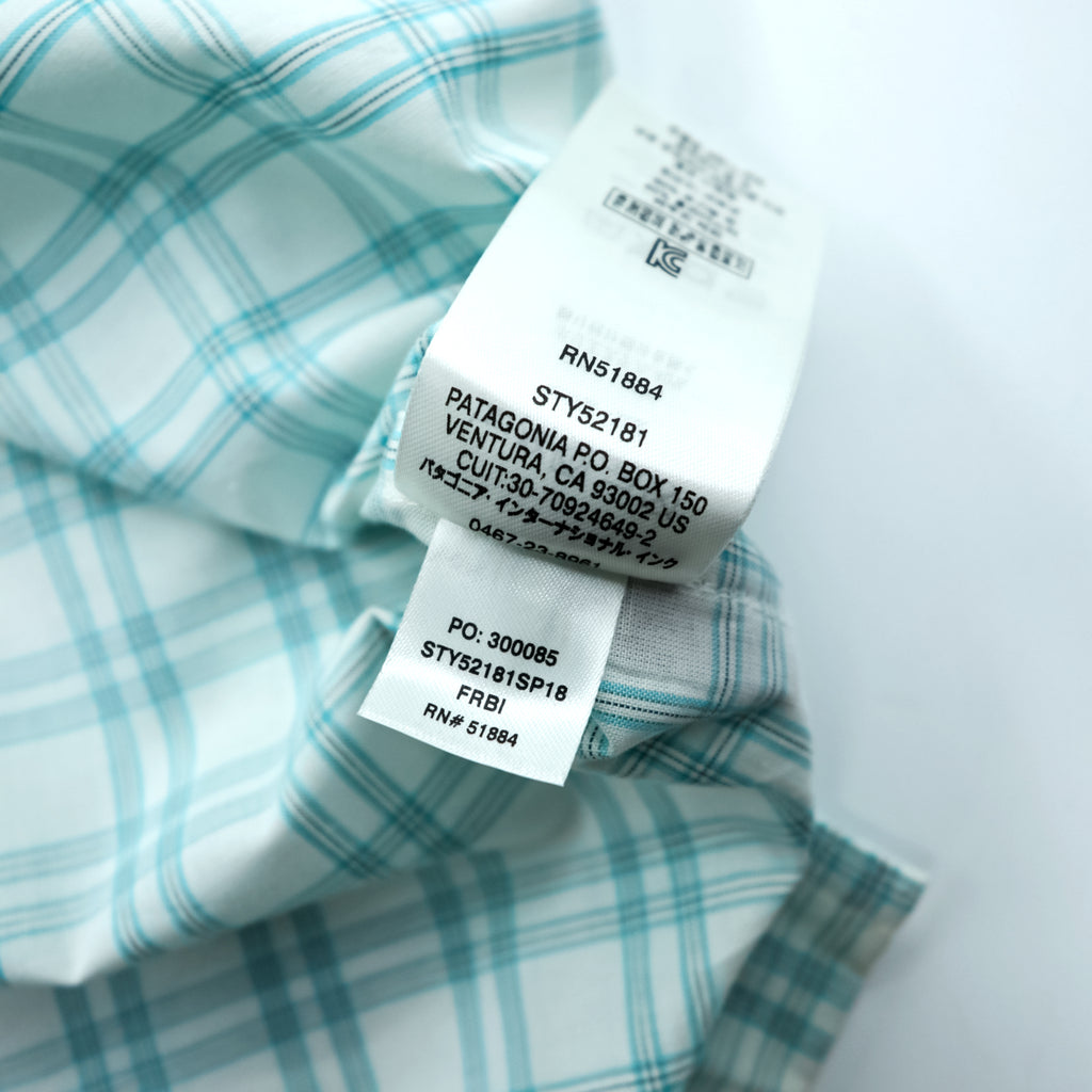 Patagonia オーガニックコットン シャツ L ホワイト チェック L/S Island Hopper 2 52181 未使用品