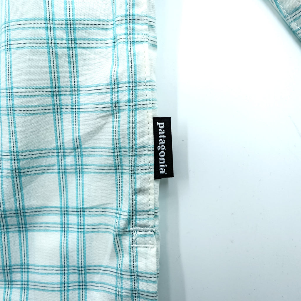 Patagonia オーガニックコットン シャツ L ホワイト チェック L/S Island Hopper 2 52181 未使用品