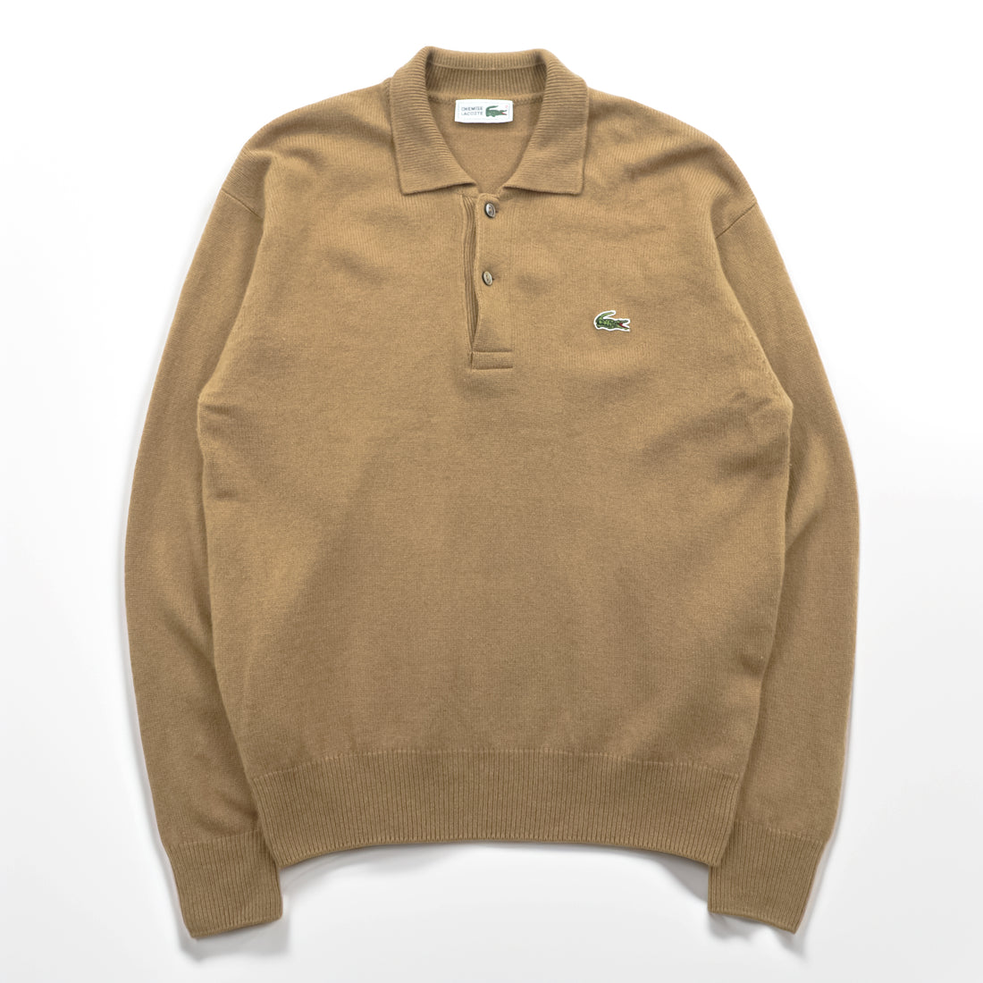 Chemise Lacoste 80年代 フランス企画 ポロ ニット セーター M ウール ベージュ