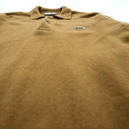 Vintage 80s Chemise Lacoste Knit Polo Sweater Camel Beige Wool French Lacoste