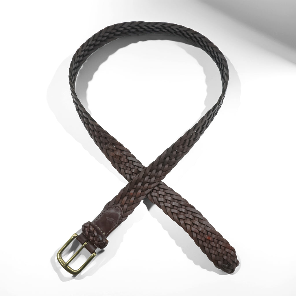 Polo Ralph Lauren Intrecciato Braided Mesh Leather Belt 405676154-001