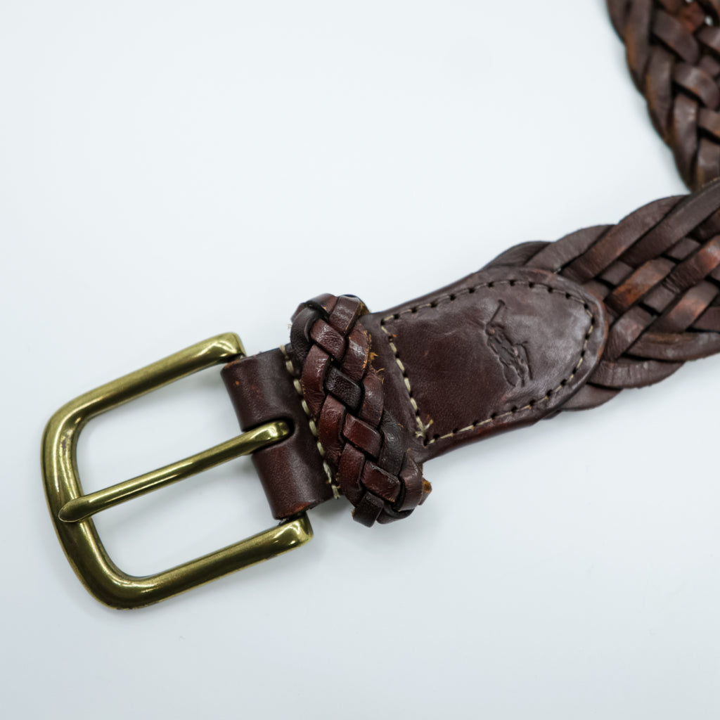 Polo Ralph Lauren Intrecciato Braided Mesh Leather Belt 405676154-001