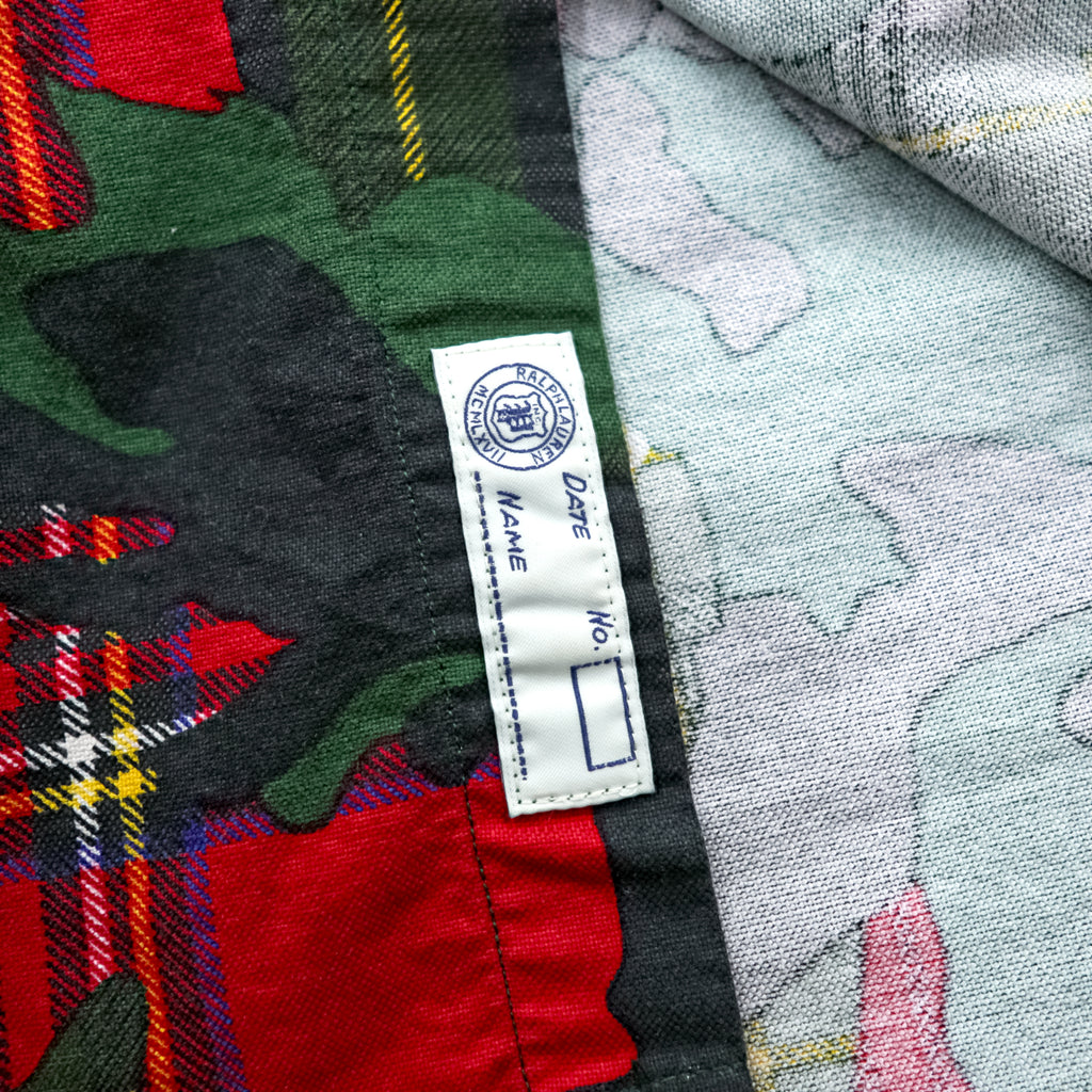 Ralph Lauren ボタンダウンシャツ S グリーン 総柄 タータンチェック カモフラ CLASSIC FIT