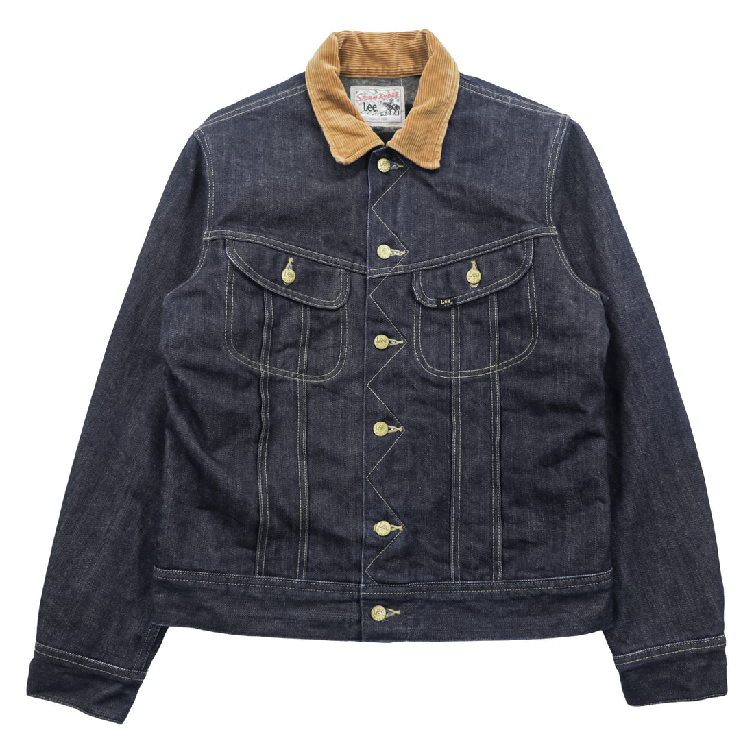 Lee Storm Rider Denim Jacket LT0522 Blanket Lined Indigo Blue Corduroy Collar Size L Japan Edition