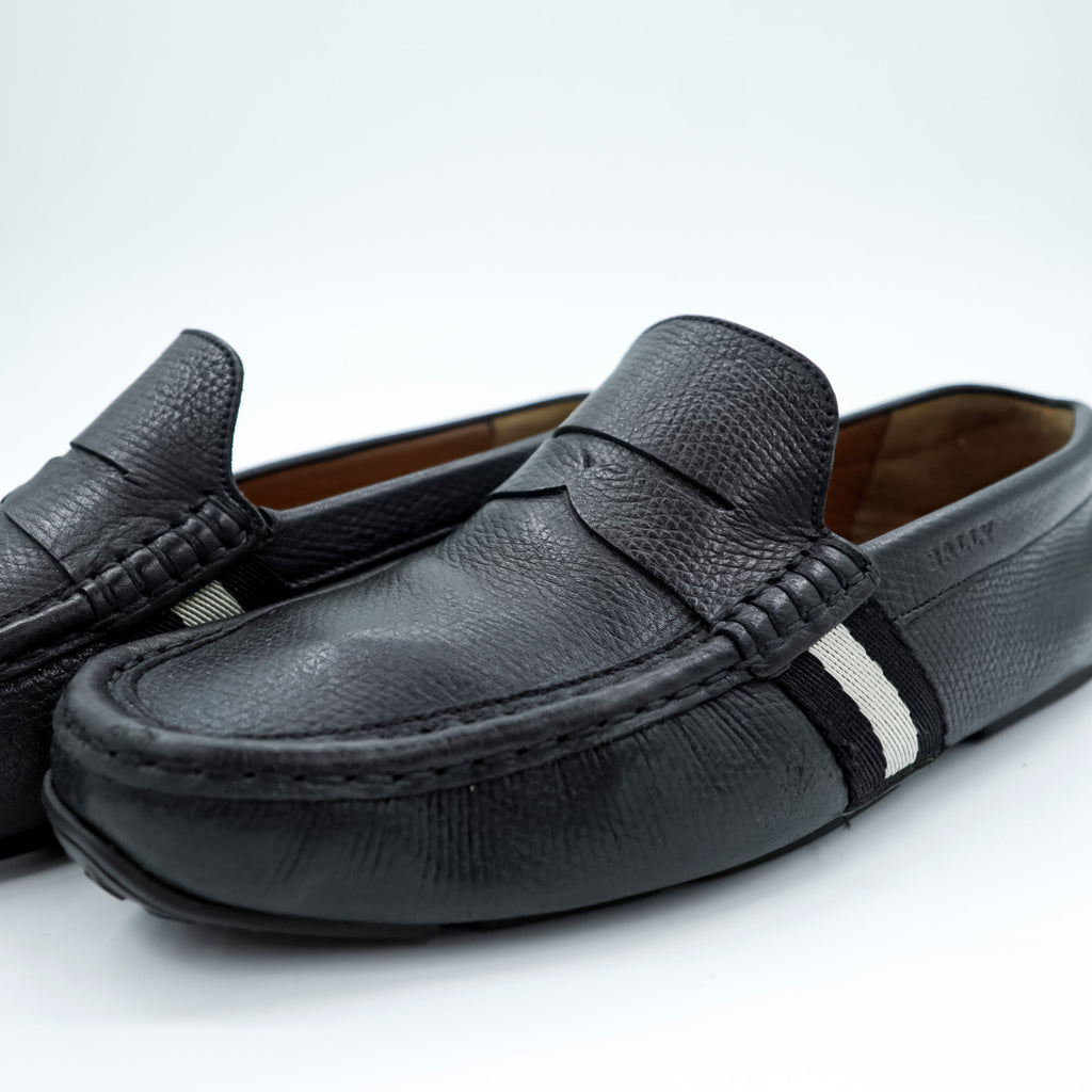 BALLY ドライビングシューズ ペニーローファー 25.5cm ブラック レザー 本革 PERCEVAL イタリア製