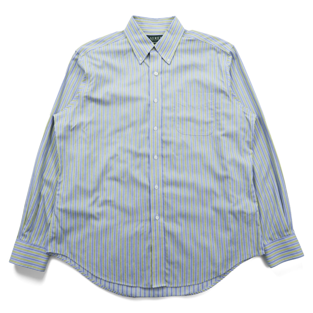 LAUREN RALPH LAUREN 90年代 ボタンダウンシャツ L ストライプ マルチカラー NON IRON