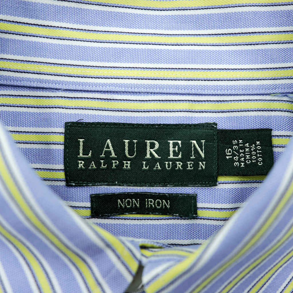 LAUREN RALPH LAUREN 90年代 ボタンダウンシャツ L ストライプ マルチカラー NON IRON