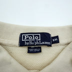 Polo Ralph Lauren 90年代 サーマル 長袖 ポロシャツ ラガーシャツ XL ベージュ スモールポニー刺繍