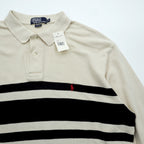 Polo Ralph Lauren 90年代 サーマル 長袖 ポロシャツ ラガーシャツ XL ベージュ スモールポニー刺繍