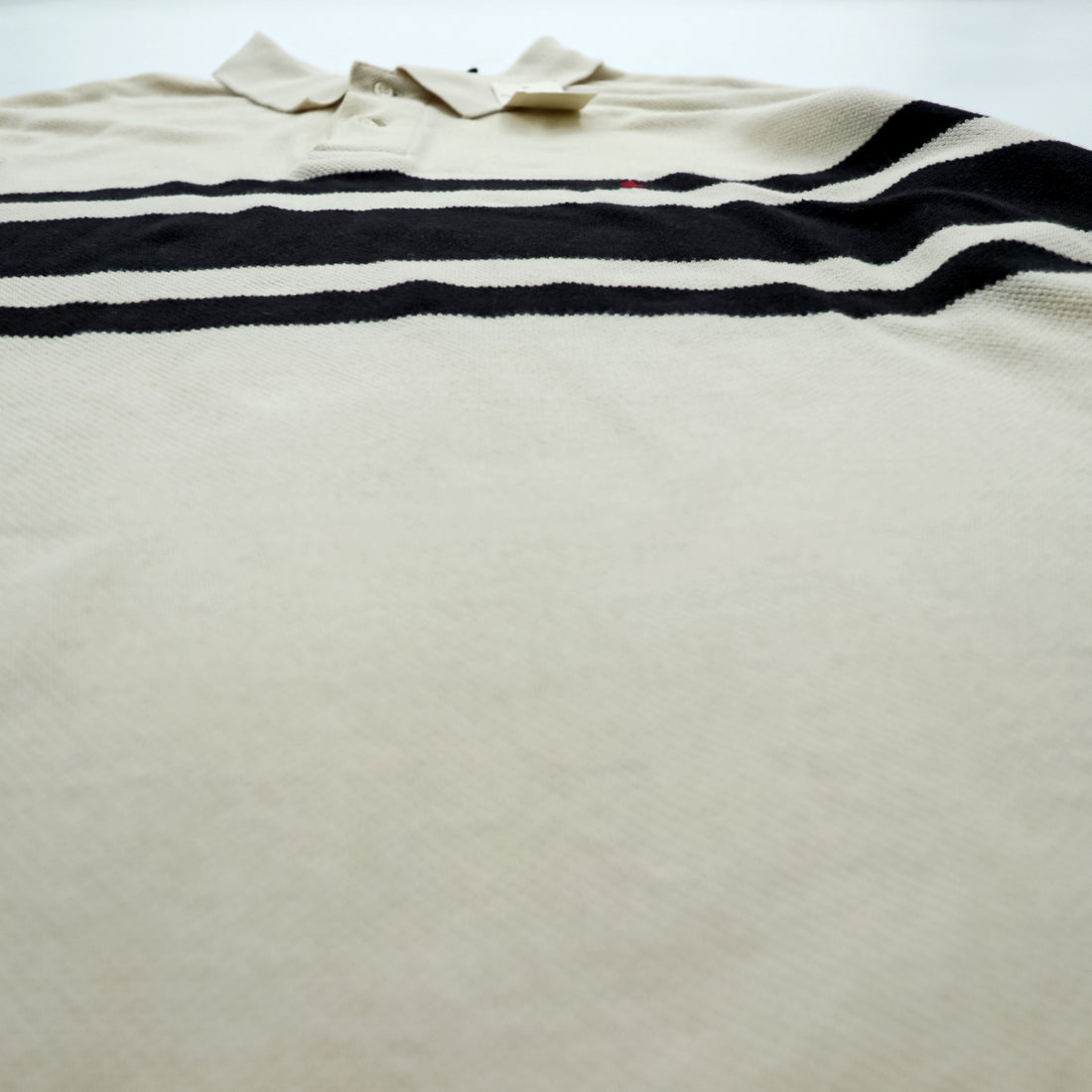 Polo Ralph Lauren 90年代 サーマル 長袖 ポロシャツ ラガーシャツ XL ベージュ スモールポニー刺繍