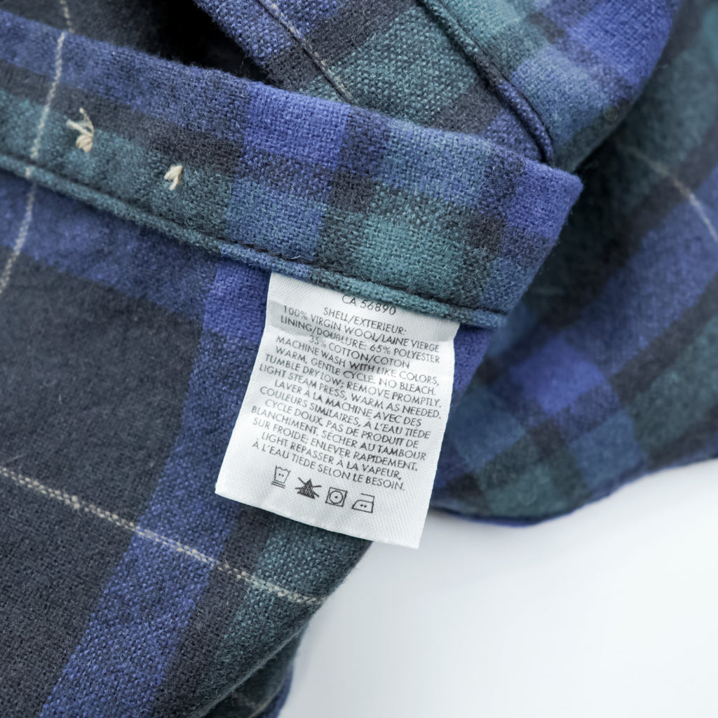 PENDLETON フランネルシャツ 長袖ウールシャツ XL グリーン チェック 胸ポケット LODGE SHIRT WASHABLE WOOL