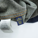 Polo Ralph Lauren Denim Jacket XL Indigo Blue Leather Patch